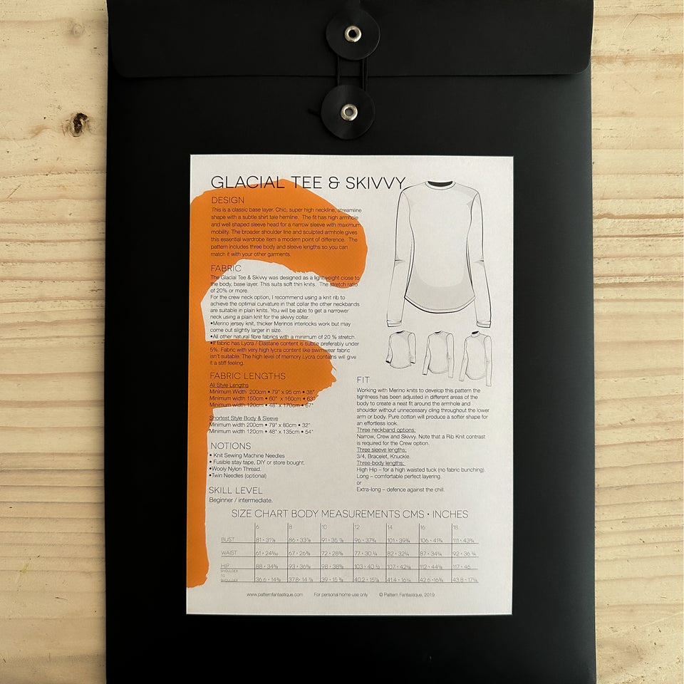 Glacial Tee, Skivvy - Sewing Pattern Print or PDF