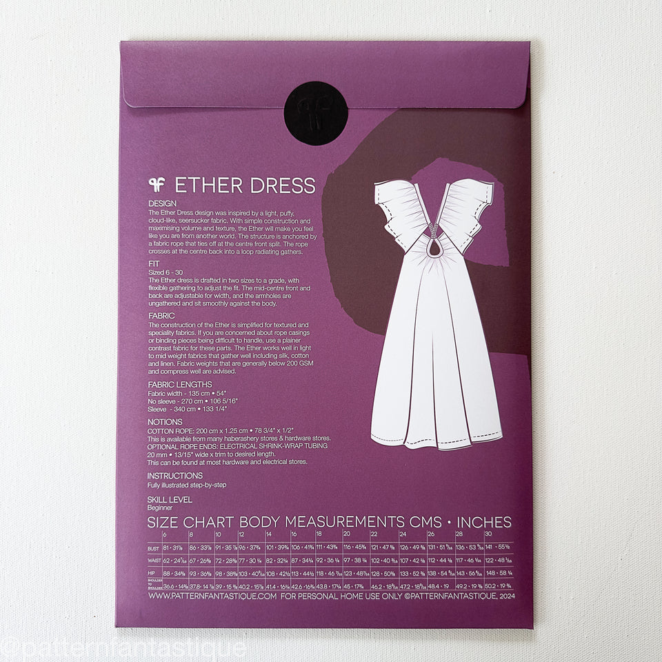 Ether Dress- Sewing Pattern PRINT or PDF