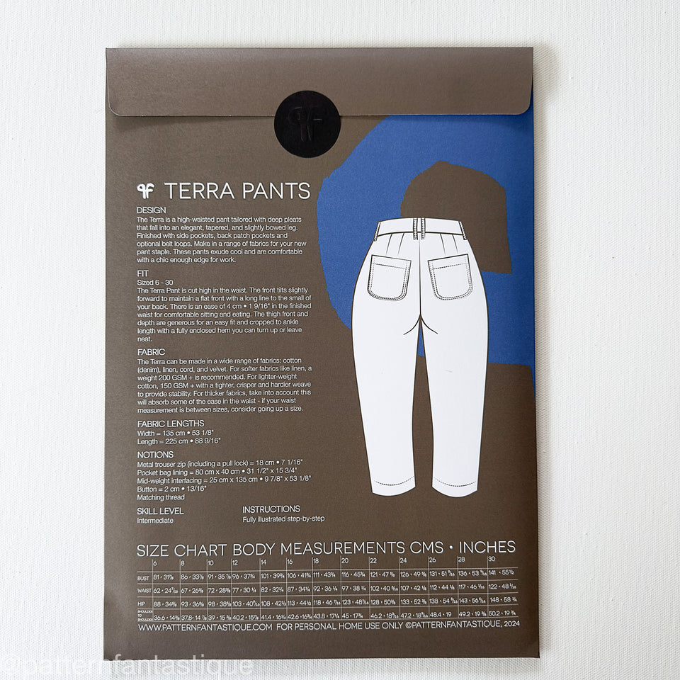 Terra Pant - Sewing Pattern PRINT or PDF