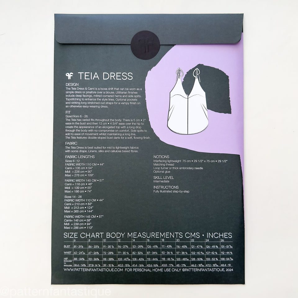 Teia Dress and Cami - Sewing Pattern PRINT or PDF
